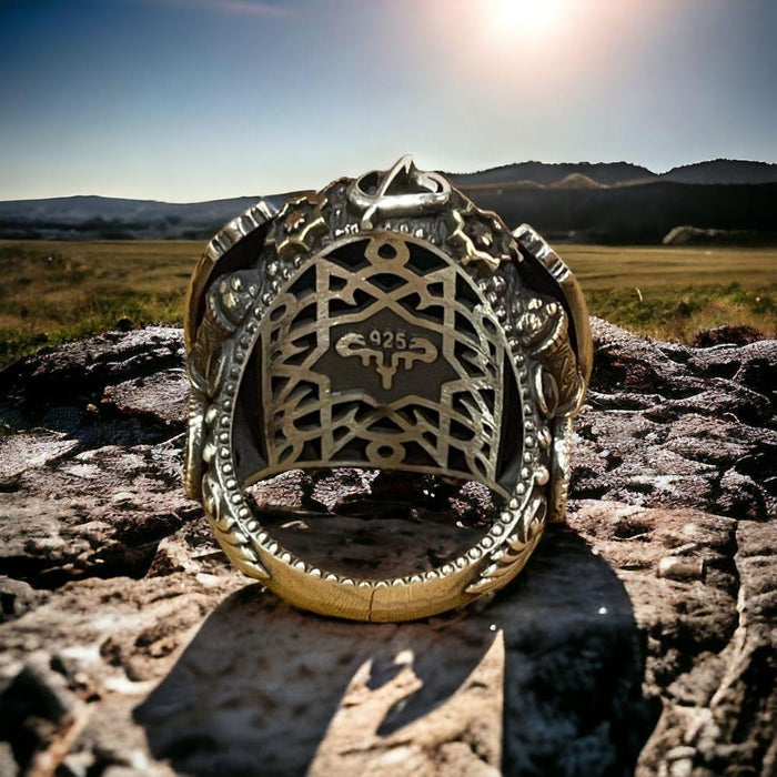 Turkish Sterling Silver Ring with Seal of Solomon is a bold and meaningful piece crafted for those who appreciate faith-inspired design and traditional artistry.