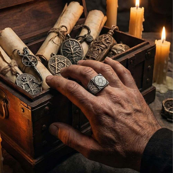 Rooted in centuries of spiritual symbolism, this Turkish Sterling Silver Ring with Seal of Solomon features the revered six-pointed star known as the Seal of Solomon (Muhur-u Suleyman).