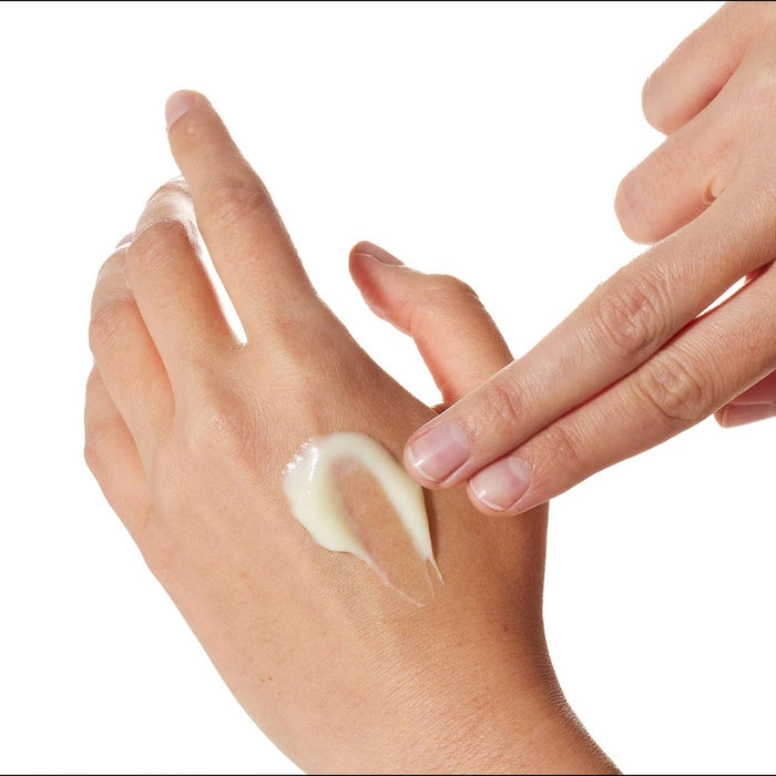 Ursa Major Botanic Buzz Hand Cream, blob on back of hand to show texture.