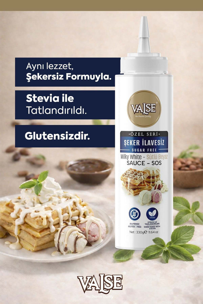 Valse No Sugar Added (Stevia) Milk White Sauce is a smooth and creamy dessert topping designed for those who want full flavor without added sugar.