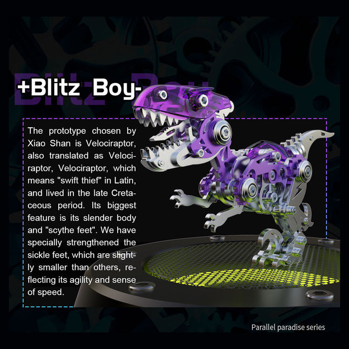 Velociraptor Dinosaur Model Kits Build 3D Metal Puzzle Toys for Kids