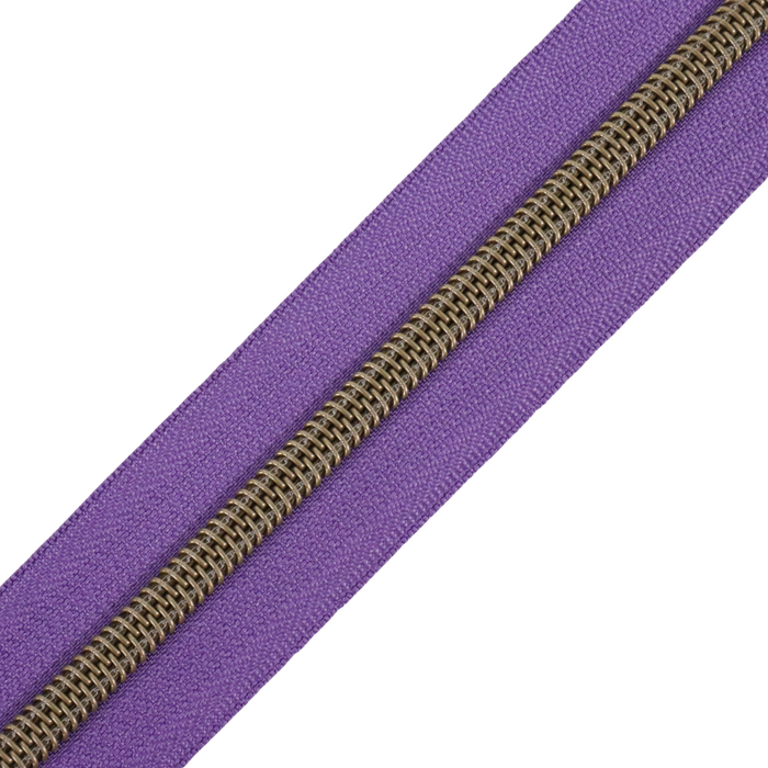 Violet Indigo | #5 Antique Gold Zipper by the Yard - 3 Yard Singles