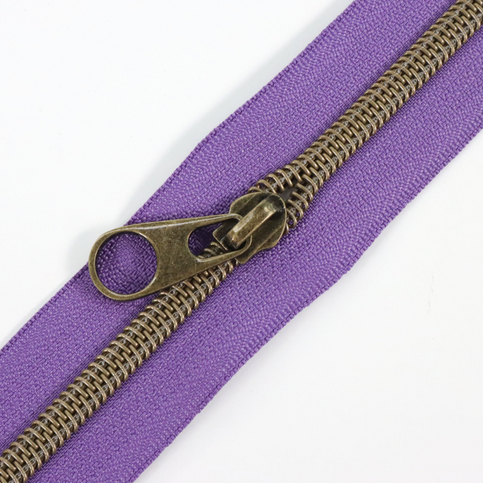 Violet Indigo | #5 Antique Gold Zipper by the Yard - 3 Yard Singles