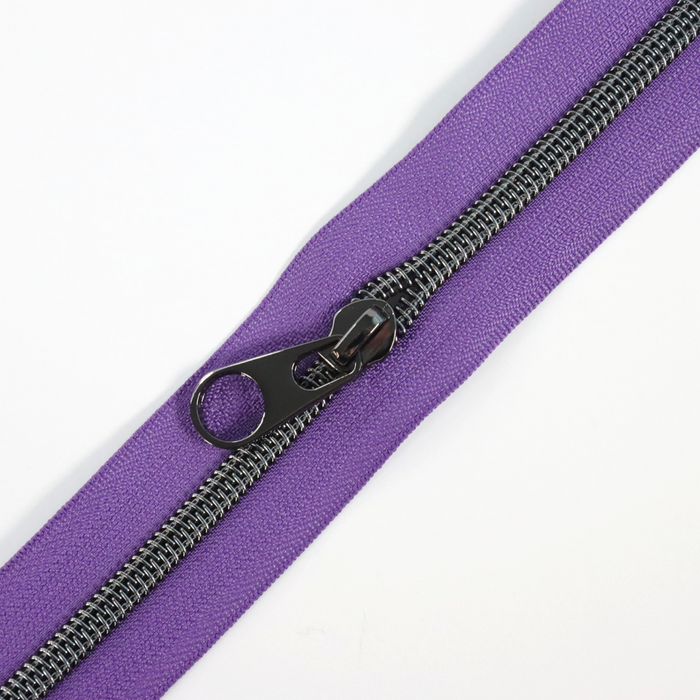 Violet Indigo | #5 Black Nickel Zipper by the Yard - 3 Yard Singles