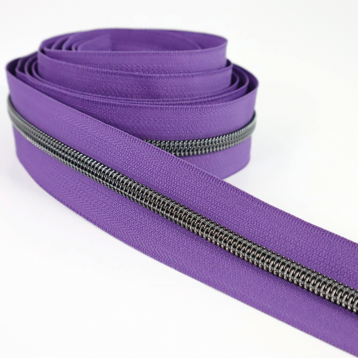 Violet Indigo | #5 Black Nickel Zipper by the Yard - 3 Yard Singles
