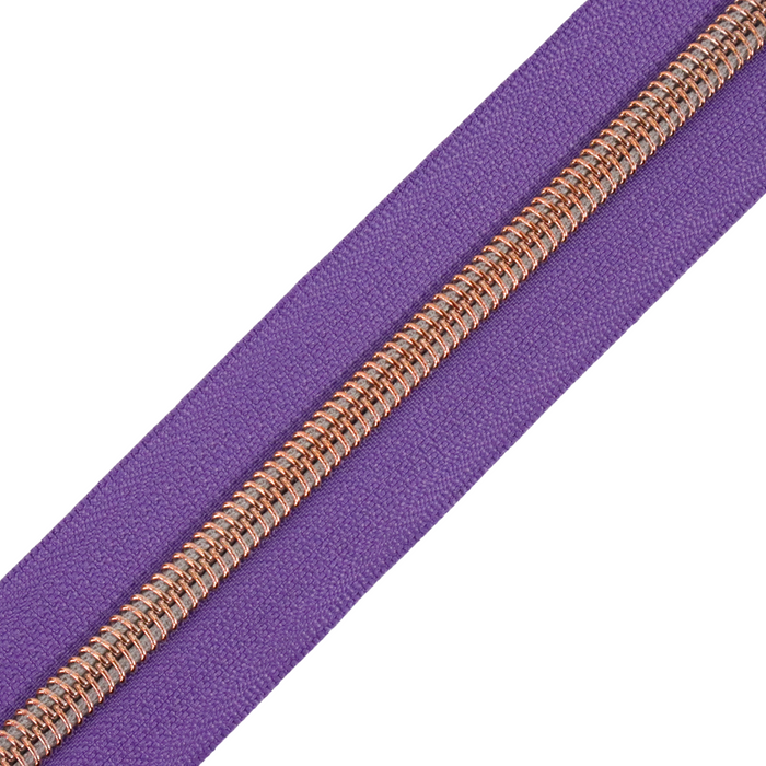 Violet Indigo | #5 Rose Gold Zipper by the Yard - 3 Yard Singles