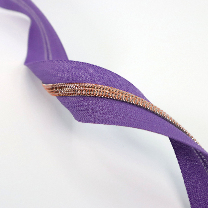 Violet Indigo | #5 Rose Gold Zipper by the Yard - 3 Yard Singles