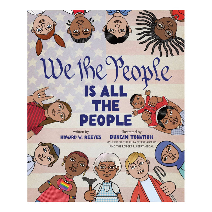 Book cover of 'We the People is All the People' with illustrations of diverse people.