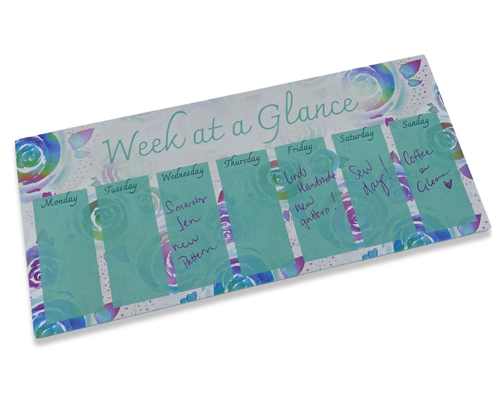 Week at a Glance Watercolor Roses | Weekly Planner