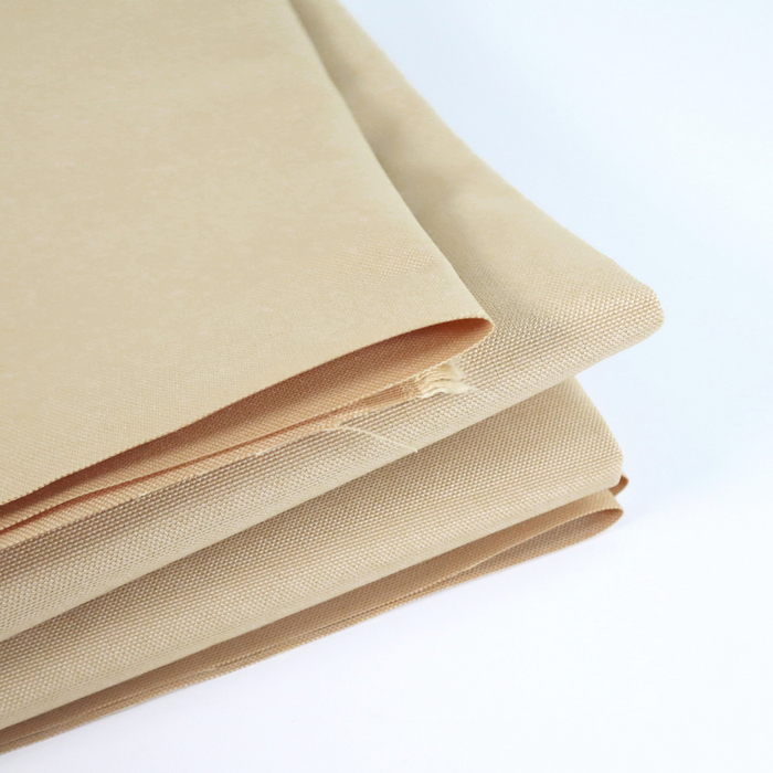 This ReNew Canvas solid is in a very light tan shade, like the color of wheat grain. This photo is of the fabric folded.