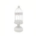 White Metal Wire Form Decorative Lantern, 14-1/2-Inch