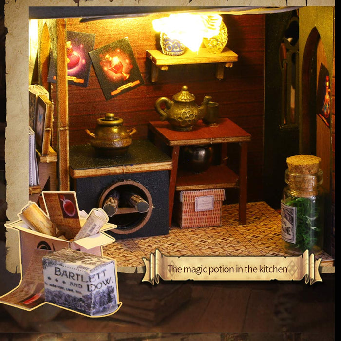 Witch Luna Magic House DIY Miniature Dollhouse Kit for Halloween