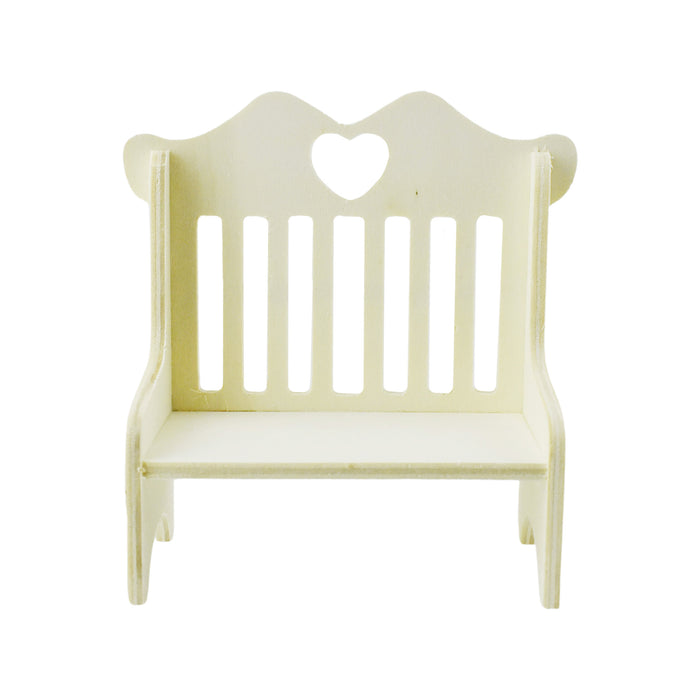 Wooden DIY Craft Model Slat Back Bench, 4-3/4-Inch