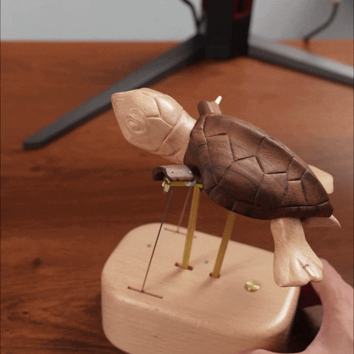Wooden Sea Turtle Mechanical Model Kit DIY Marine Life Kinetic Sculpture