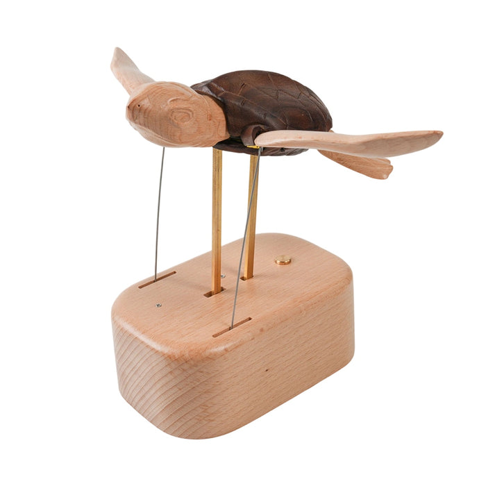 Wooden Sea Turtle Mechanical Model Kit DIY Marine Life Kinetic Sculpture