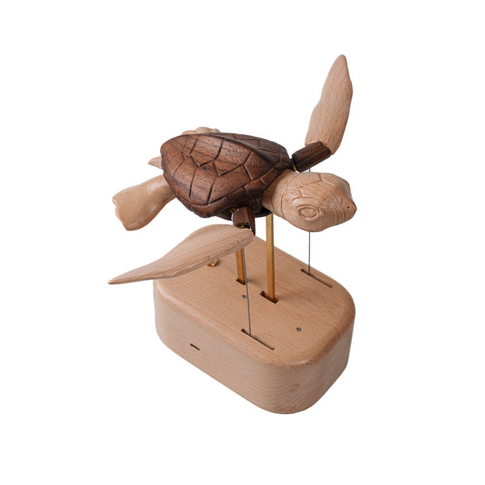 Wooden Sea Turtle Mechanical Model Kit DIY Marine Life Kinetic Sculpture