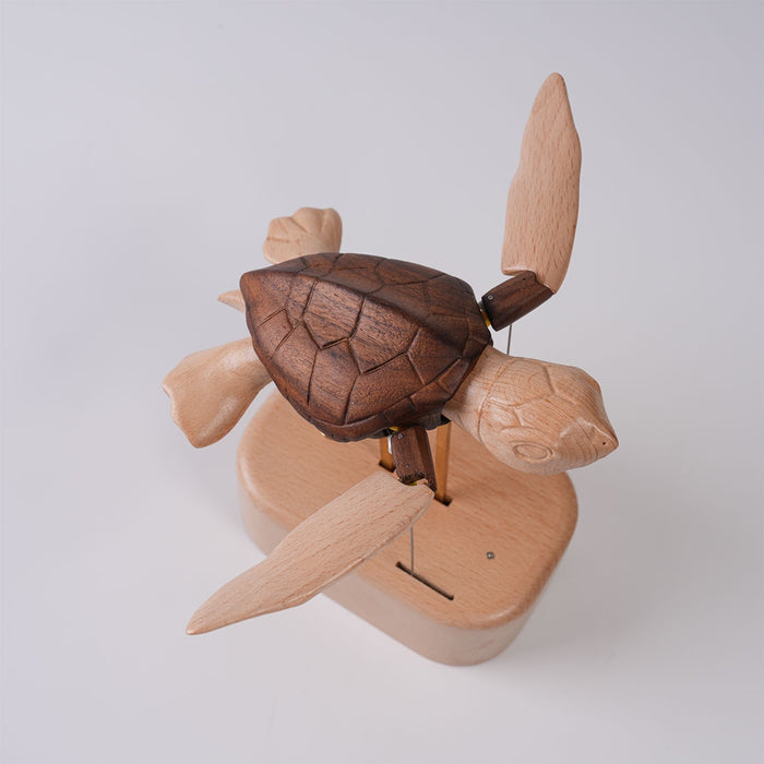 Wooden Sea Turtle Mechanical Model Kit DIY Marine Life Kinetic Sculpture