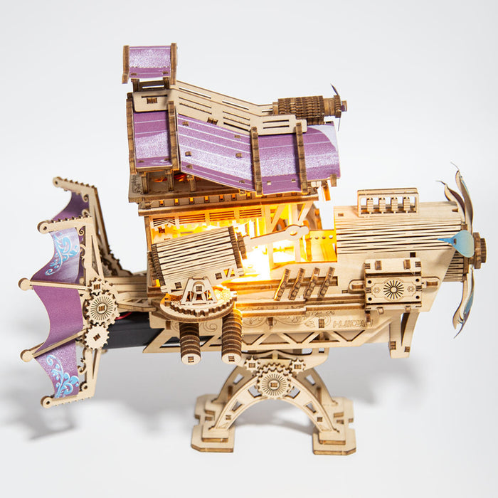 Wooden Steampunk Airship Model for Kids 266+PCS