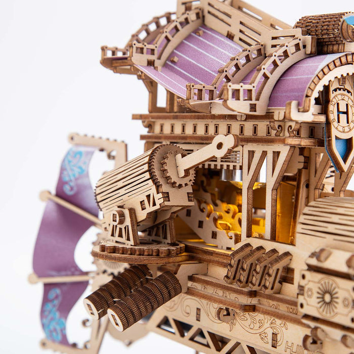 Wooden Steampunk Airship Model for Kids 266+PCS