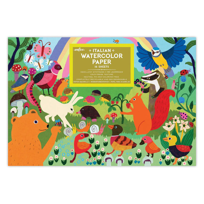 eeboo woodland rainbow watercolor pad