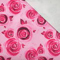 This printed WPCotton has a watercolor rose design in shades of pink.