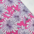 This printed WPCotton features daisy flowers in hues of pink and purple on a saturated pink background.