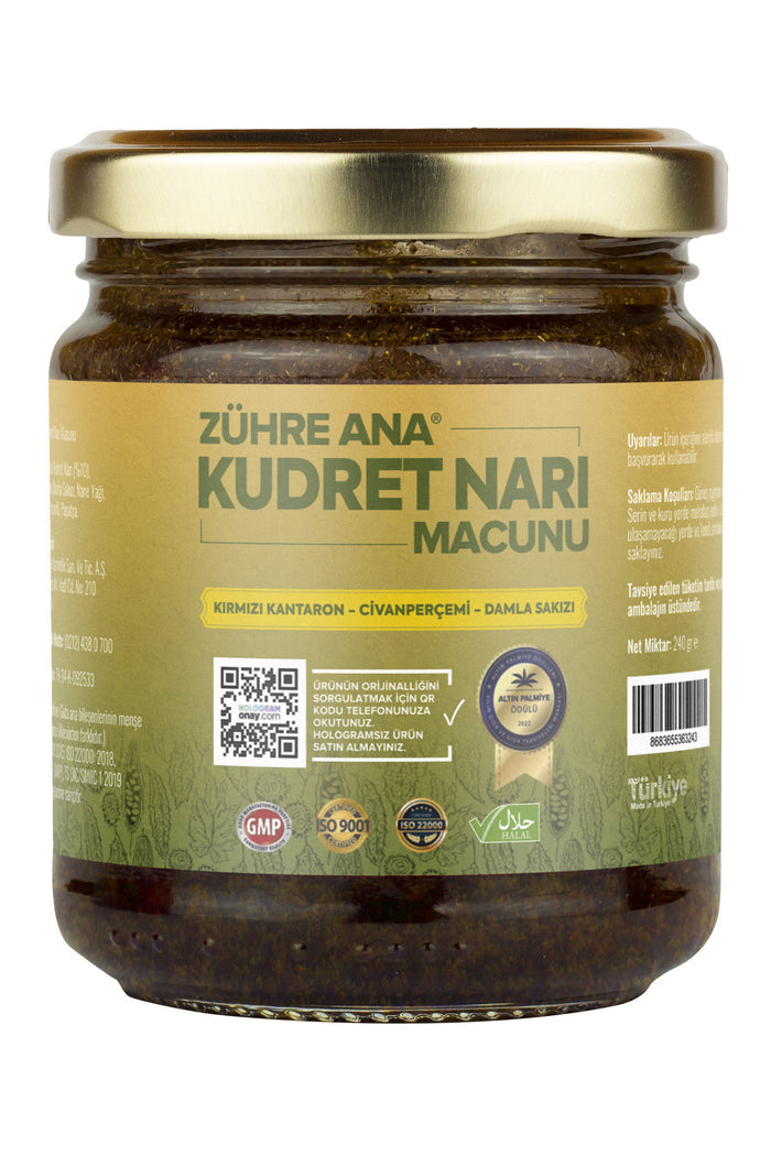 Zühre Ana Kudret Nari Macunu is a traditional Turkish herbal paste supplement crafted with carefully selected botanicals and natural ingredients.